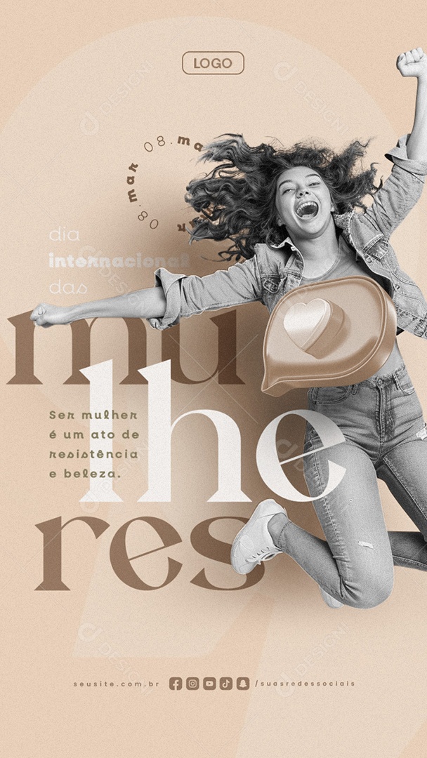 Story Dia Internacional Das Mulheres 08 de Março Social Media PSD Editável