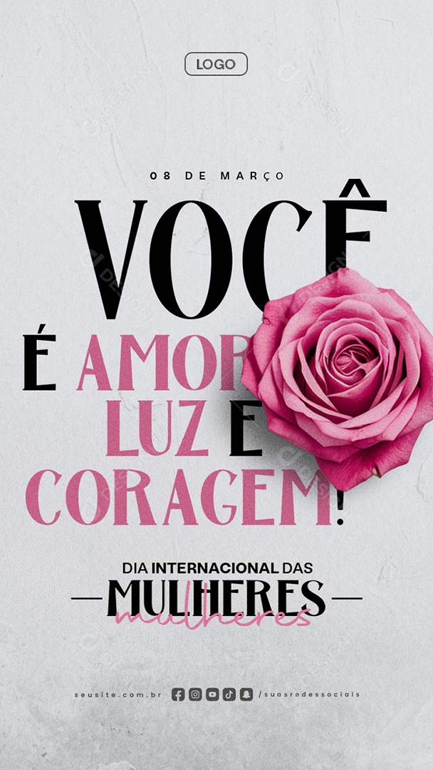 Story Social Media Dia Internacional Das Mulheres 08 de Março PSD Editável