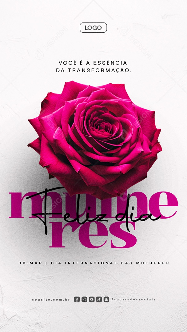 Story Feliz Dia Das Mulheres 08 de Março Social Media PSD Editável