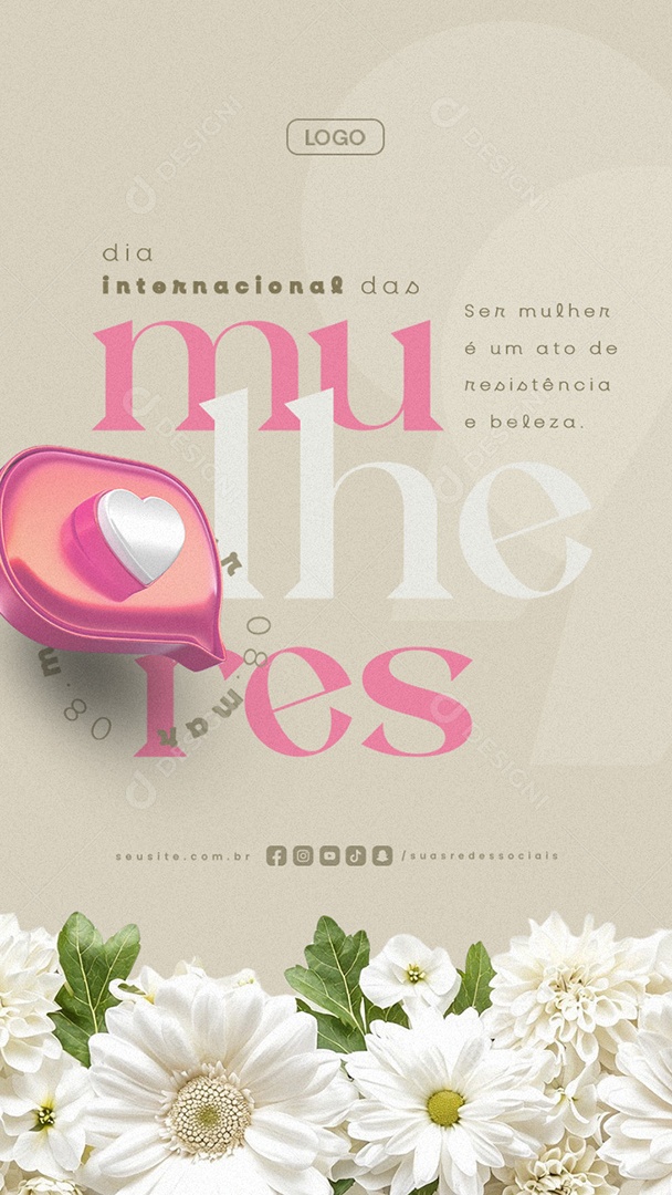 Story Dia Internacional Das Mulheres 08 de Março Social Media PSD Editável