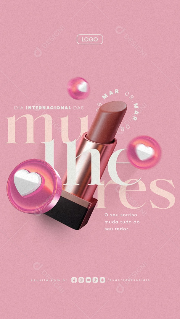 Story Social Media Dia Internacional Das Mulheres 08 de Março PSD Editável