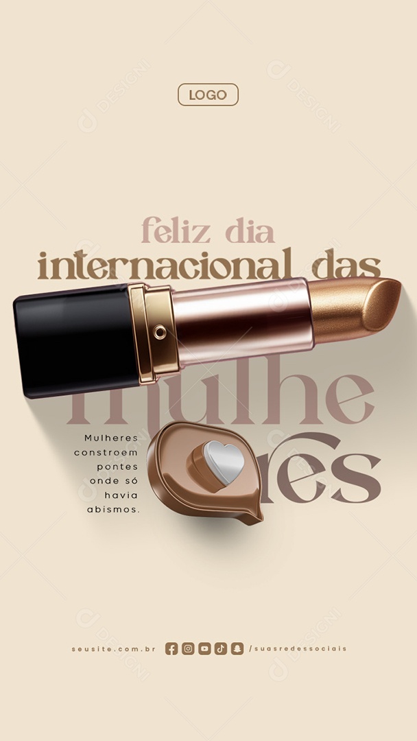 Story Feliz Dia Internacional Das Mulheres 08 de Março Social Media PSD Editável