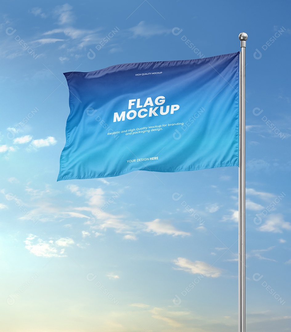 Mockup de Bandeira PSD Editável
