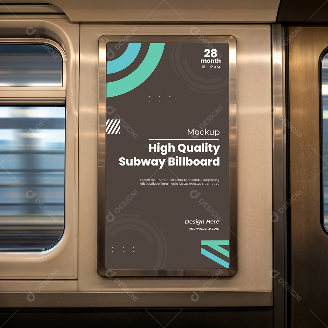 Mockup de Outdoor Publicitário no Metrô PSD Editável
