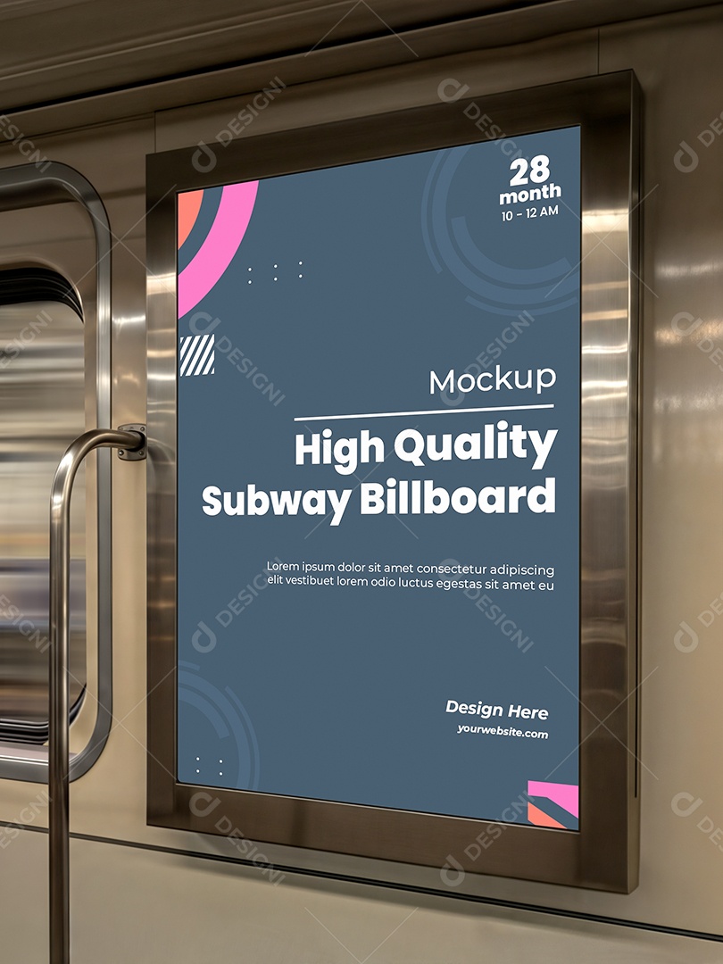 Mockup de Outdoor Publicitário no Metrô PSD Editável