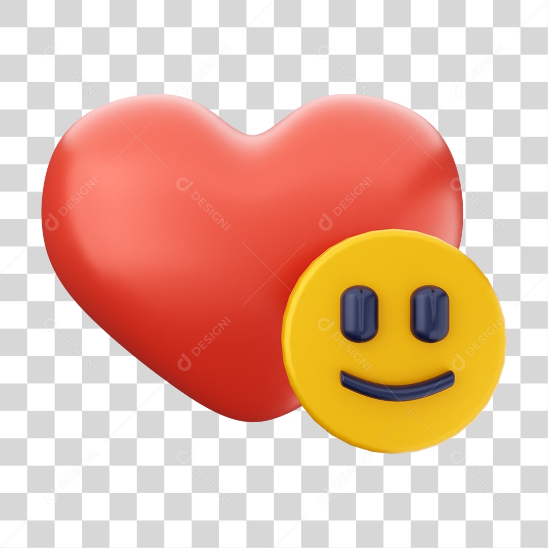 Elemento 3D Coração Ícone Dia dos Namorados PNG Transparente