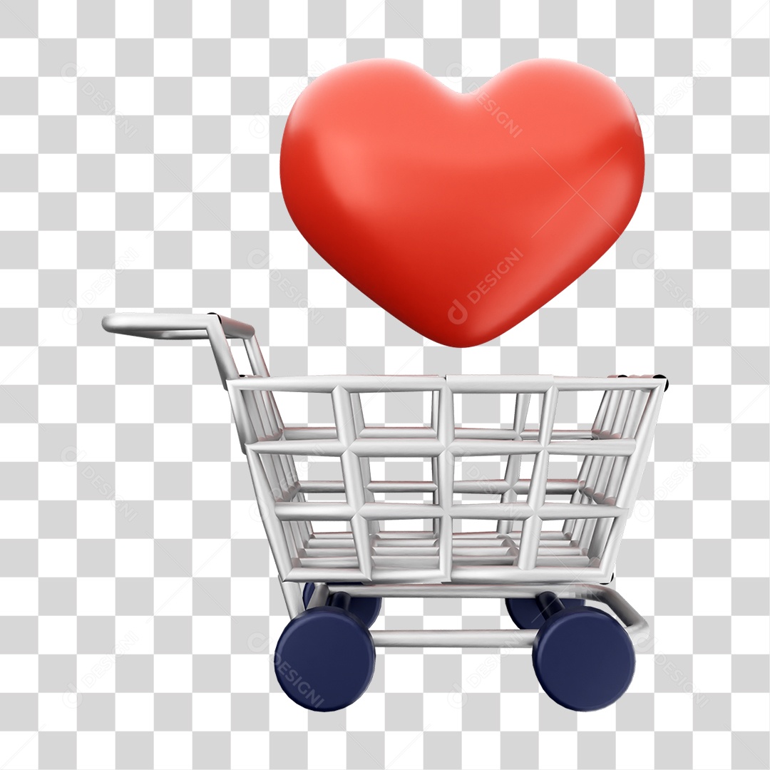 Elemento 3D Coração Ícone Dia dos Namorados PNG Transparente