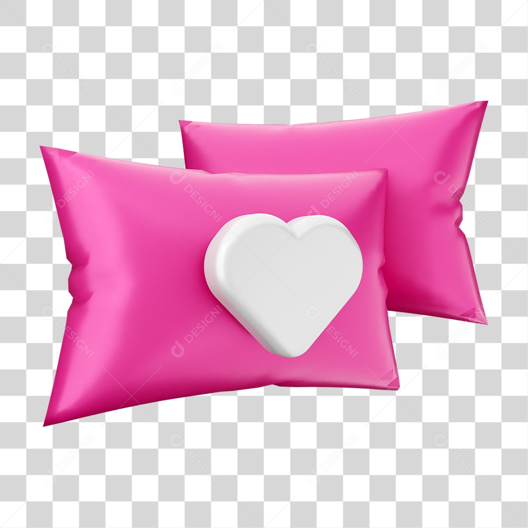 Elemento 3D Coração Ícone Dia dos Namorados PNG Transparente