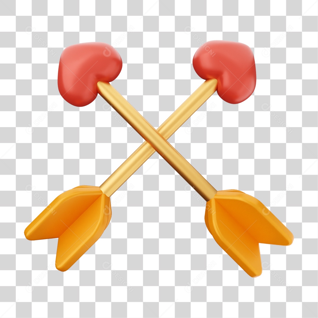 Elemento 3D Coração Ícone Dia dos Namorados PNG Transparente