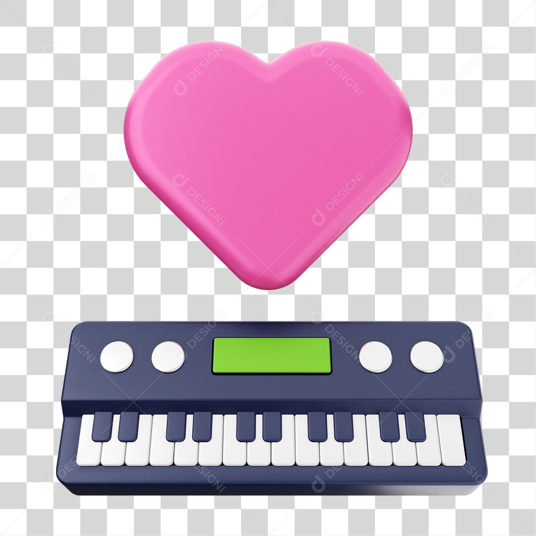 Elemento 3D Coração Ícone Dia dos Namorados PNG Transparente