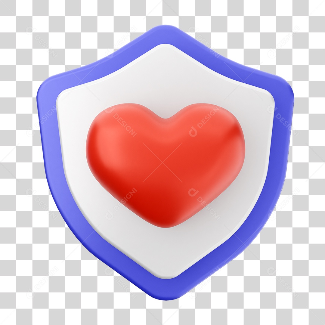 Elemento 3D Coração Ícone Dia dos Namorados PNG Transparente