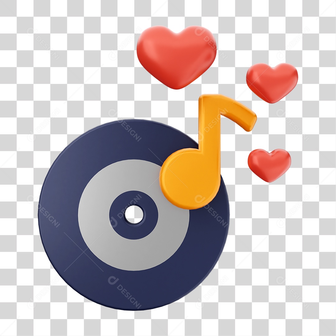 Elemento 3D Coração Ícone Dia dos Namorados PNG Transparente