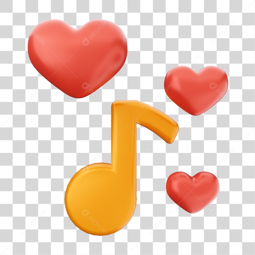 Elemento 3D Coração Ícone Dia dos Namorados PNG Transparente
