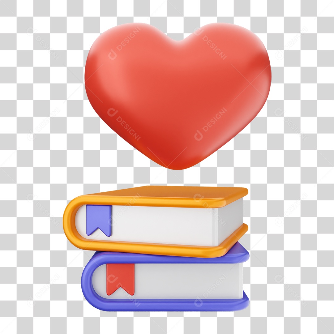 Elemento 3D Coração Ícone Dia dos Namorados PNG Transparente