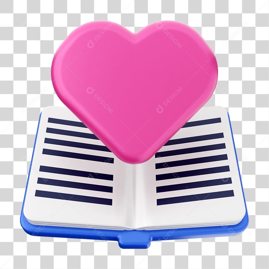 Elemento 3D Coração Ícone Dia dos Namorados PNG Transparente