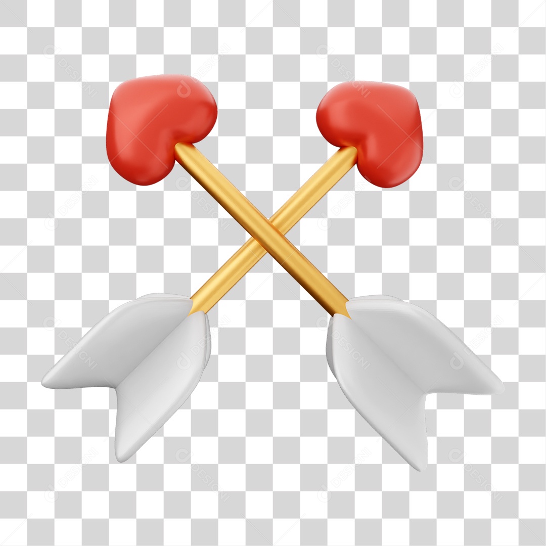 Elemento 3D Coração Ícone Dia dos Namorados PNG Transparente