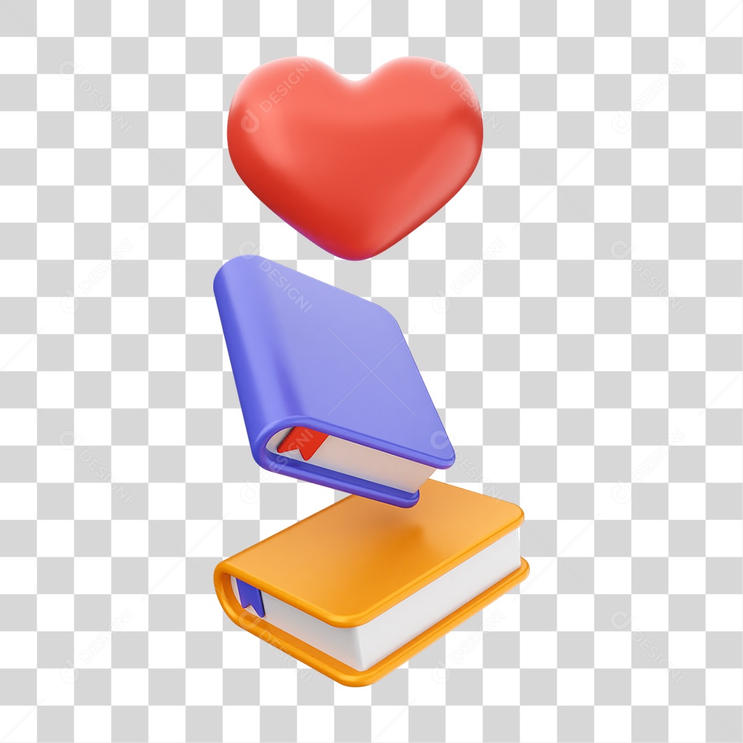 Elemento 3D Coração Ícone Dia dos Namorados PNG Transparente