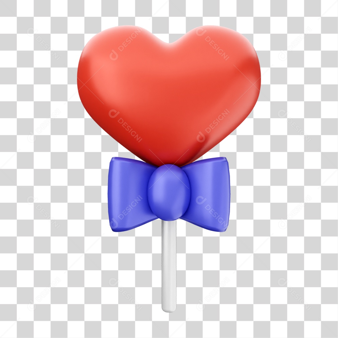 Elemento 3D Coração Ícone Dia dos Namorados PNG Transparente