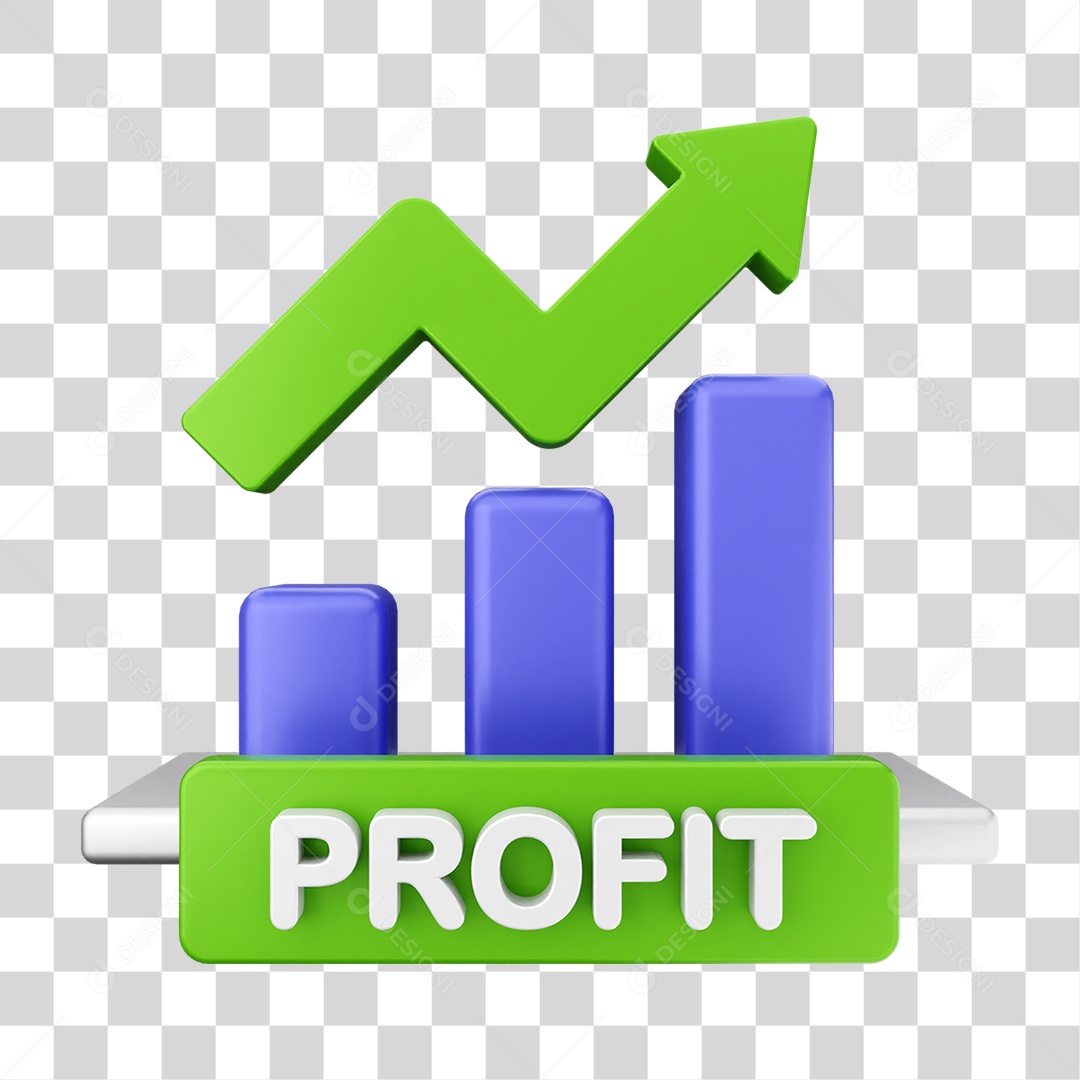 Elemento 3D Símbolos de Negociação Gráficos PNG Transparente