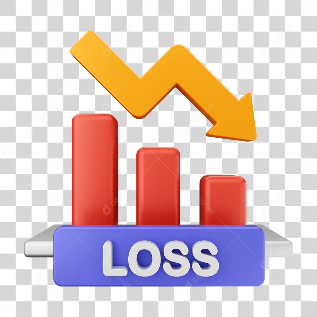 Elemento 3D Símbolos de Negociação Gráficos PNG Transparente