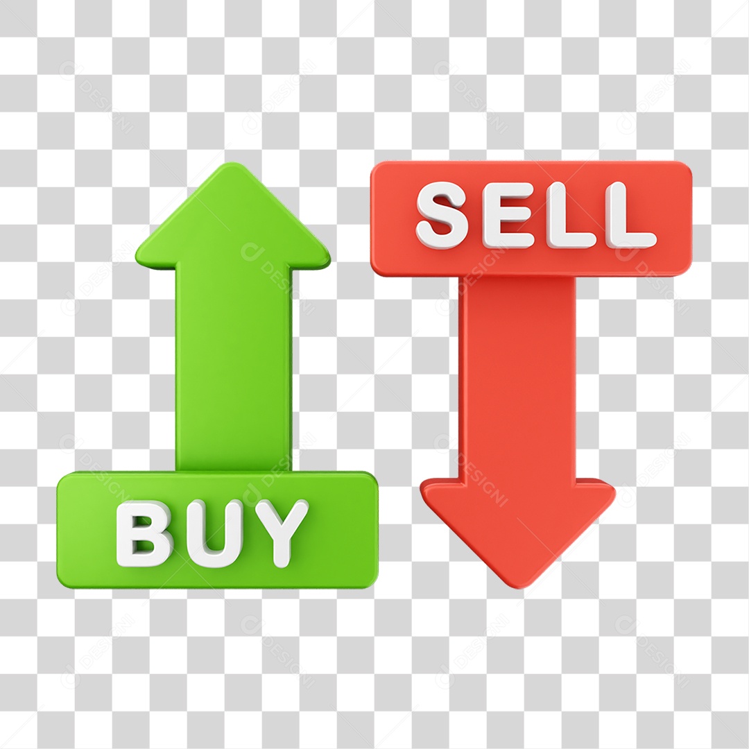 Elemento 3D Símbolos de Negociação Gráficos PNG Transparente