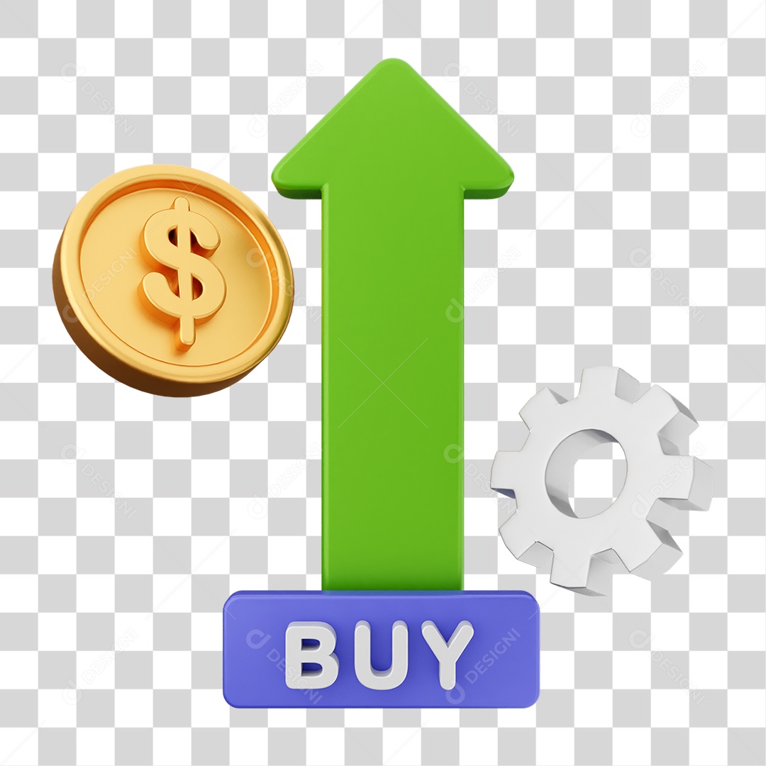 Elemento 3D Símbolos de Negociação Gráficos PNG Transparente