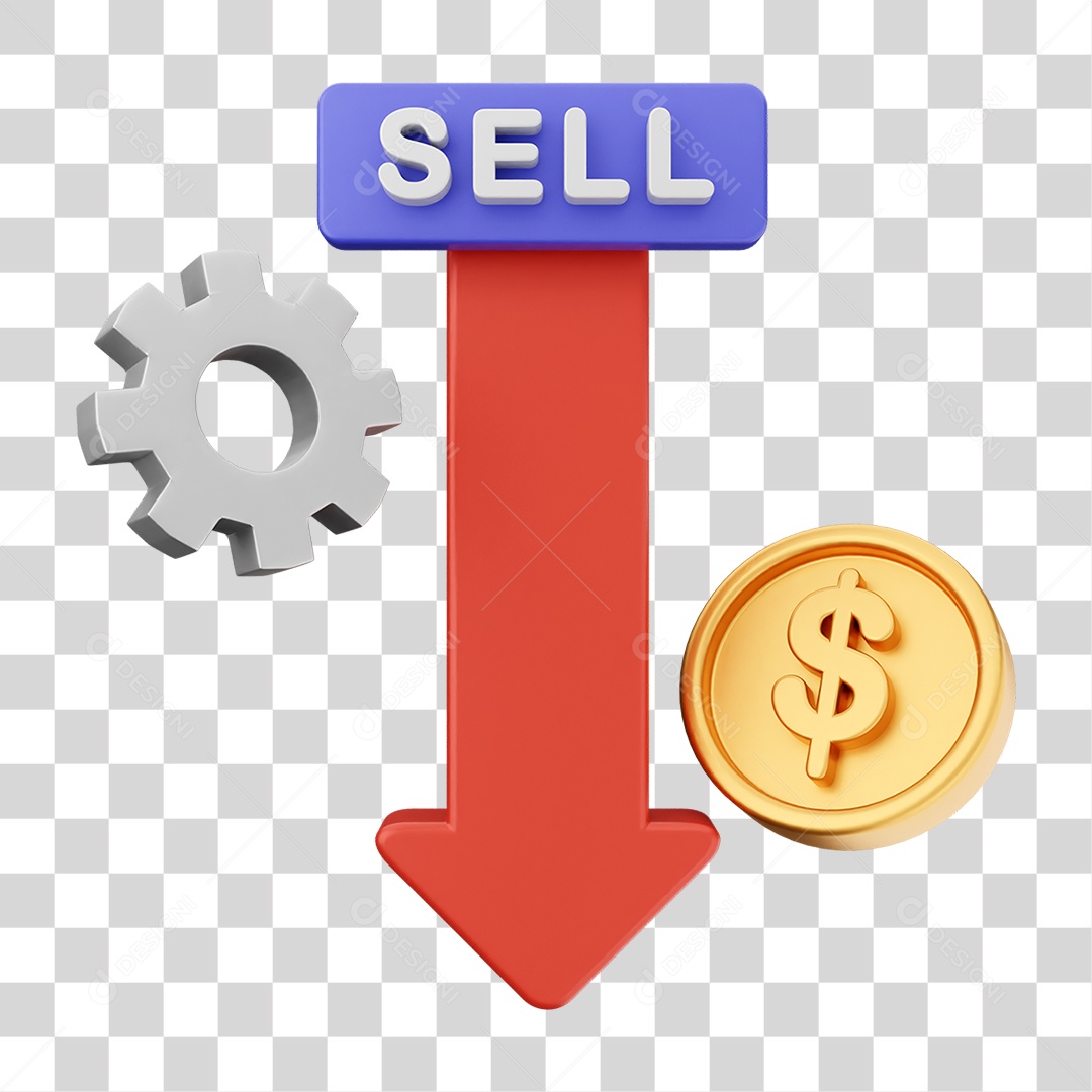 Elemento 3D Símbolos de Negociação Gráficos PNG Transparente