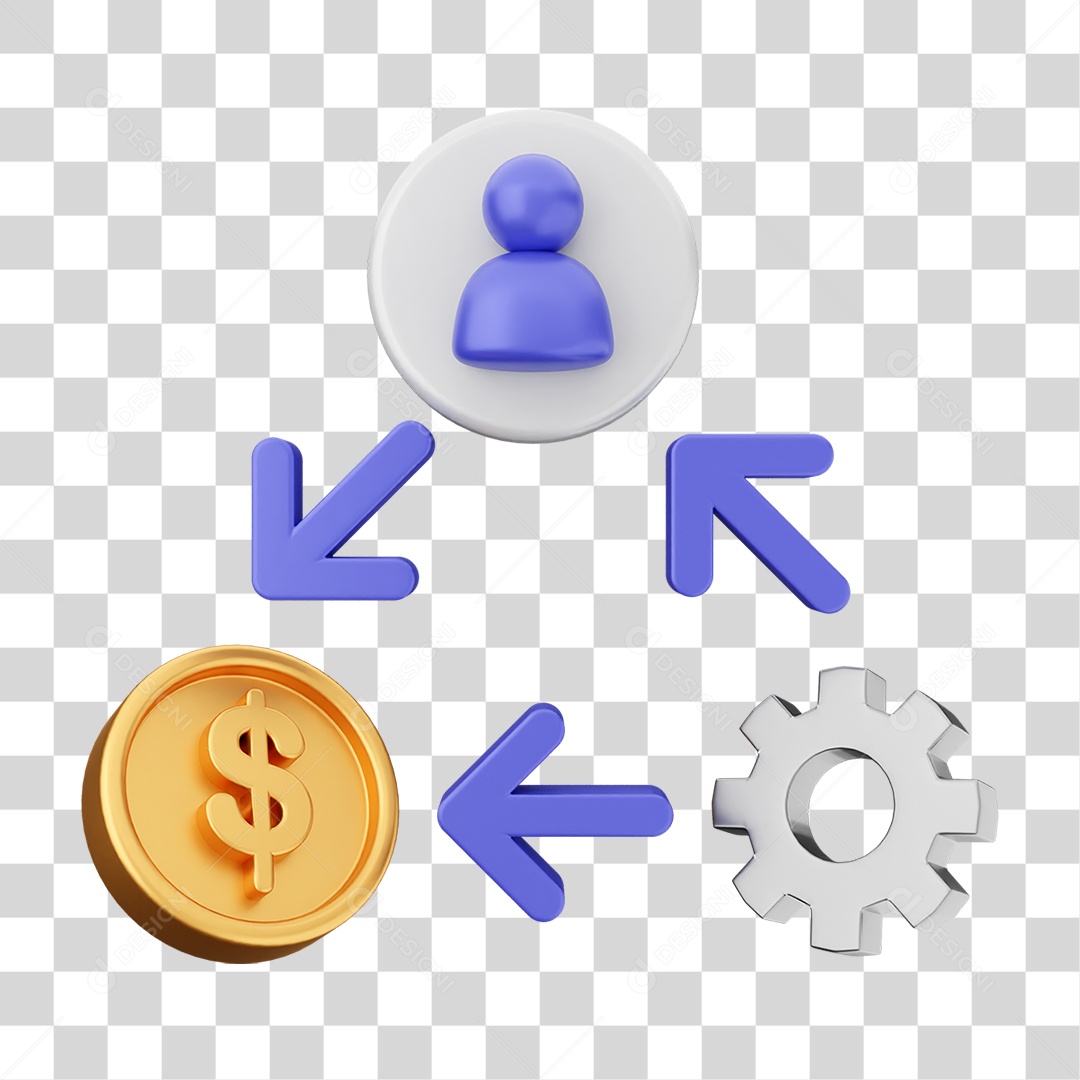 Elemento 3D Símbolos de Negociação Gráficos PNG Transparente