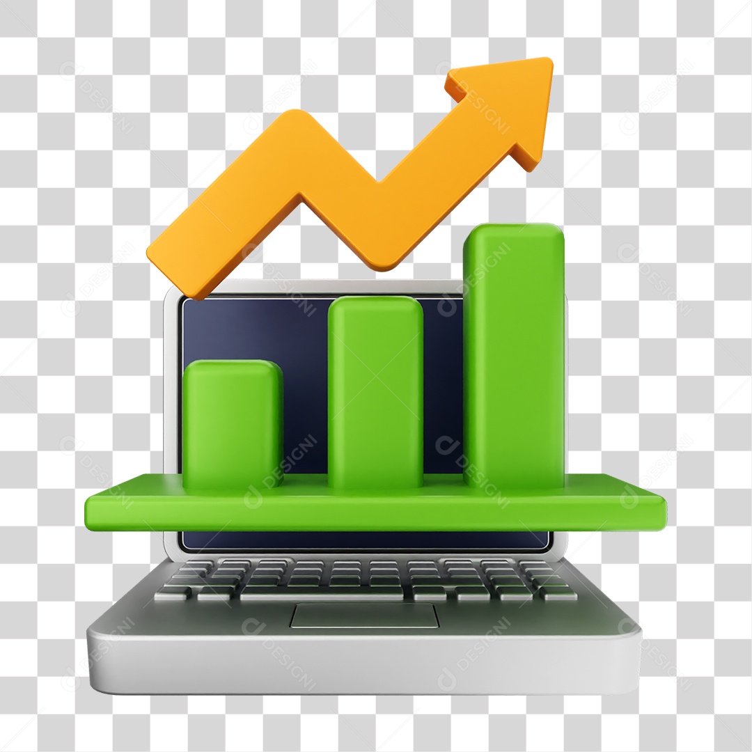 Elemento 3D Símbolos de Negociação Gráficos PNG Transparente