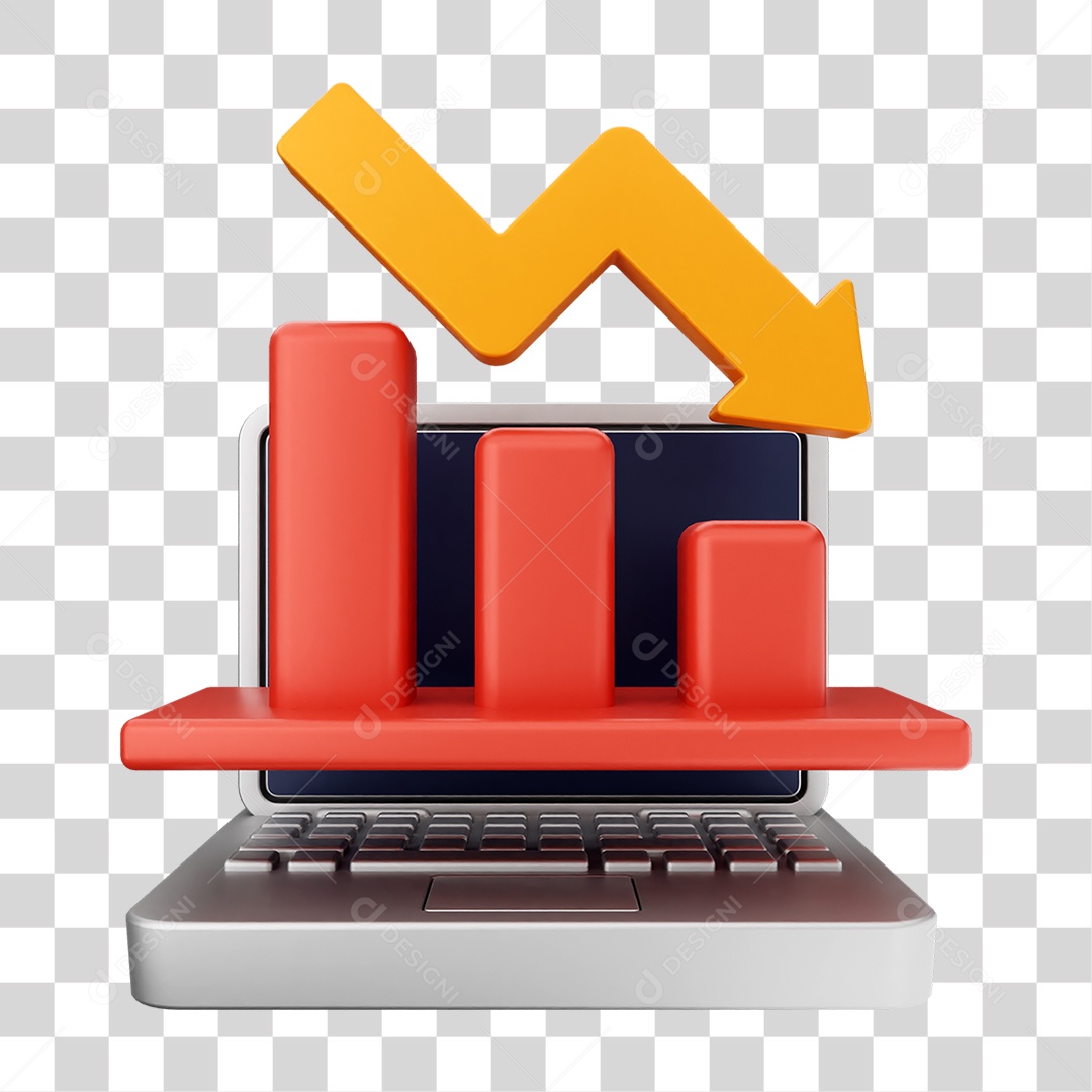 Elemento 3D Símbolos de Negociação Gráficos PNG Transparente