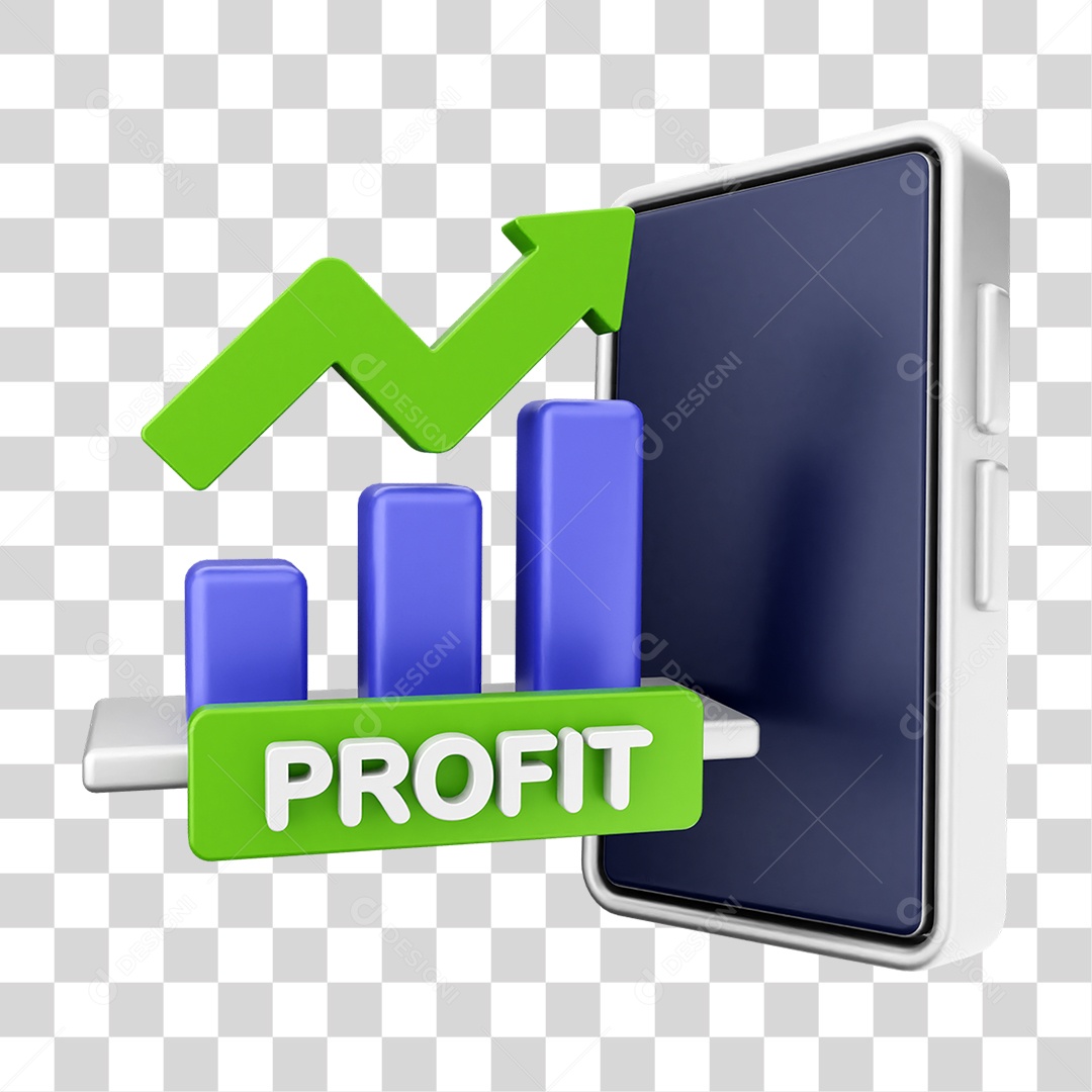 Elemento 3D Símbolos de Negociação Gráficos PNG Transparente