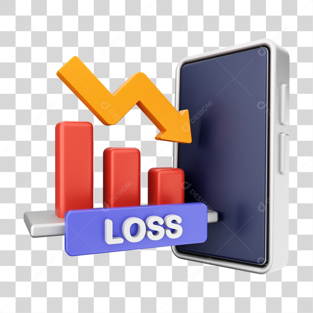 Elemento 3D Símbolos de Negociação Gráficos PNG Transparente