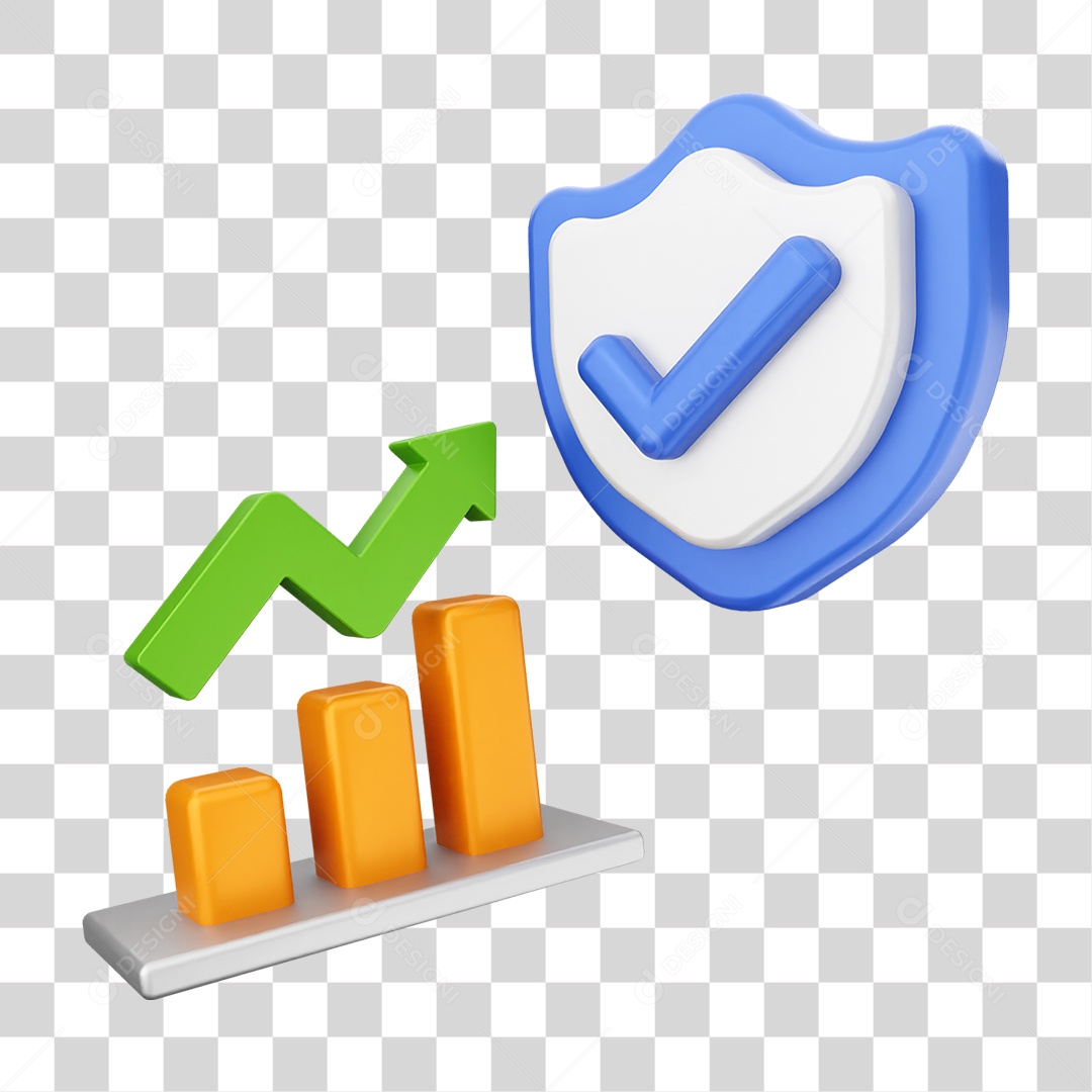 Elemento 3D Símbolos de Negociação Gráficos PNG Transparente