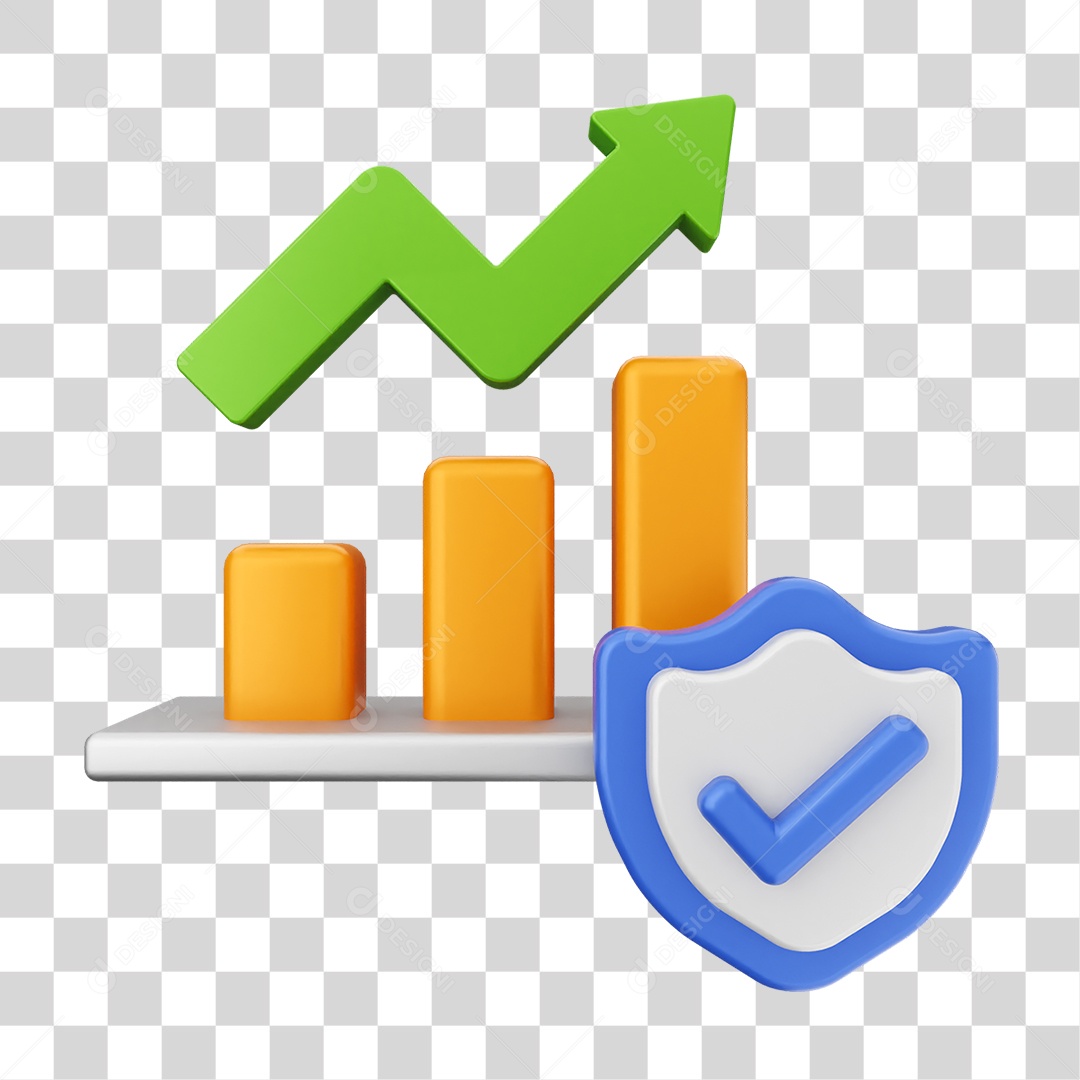 Elemento 3D Símbolos de Negociação Gráficos PNG Transparente