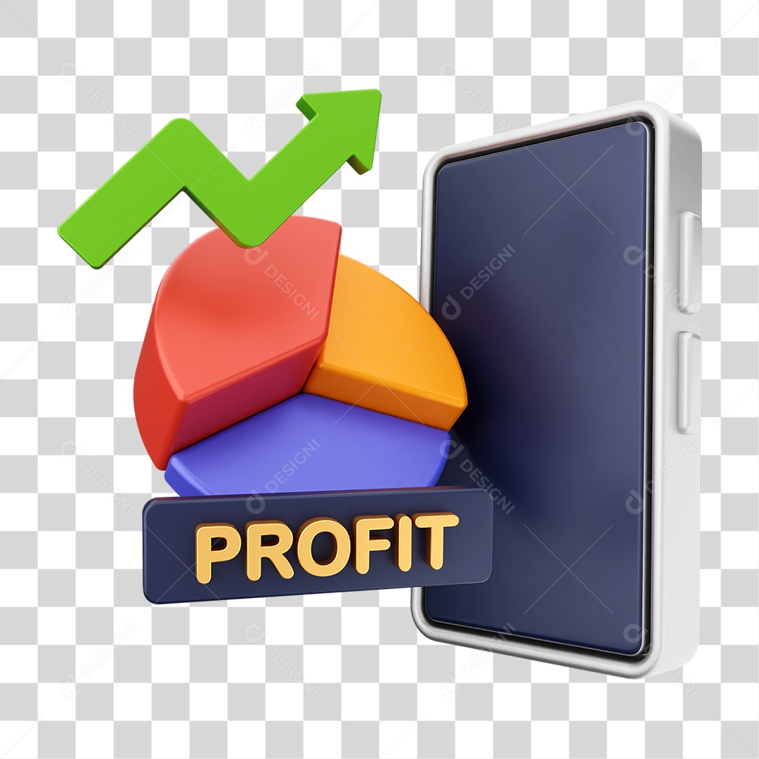 Elemento 3D Símbolos de Negociação Gráficos PNG Transparente