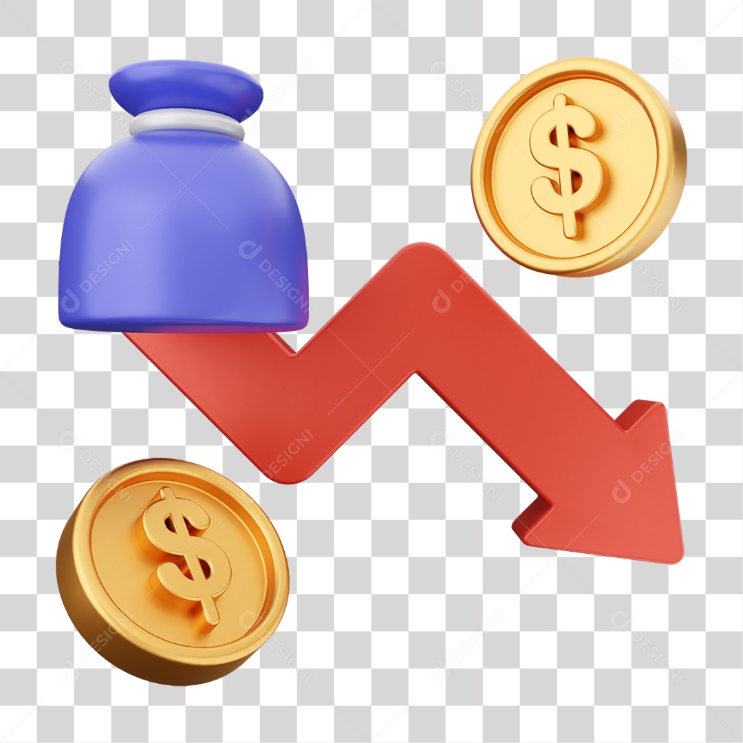 Elemento 3D Símbolos de Negociação Gráficos PNG Transparente