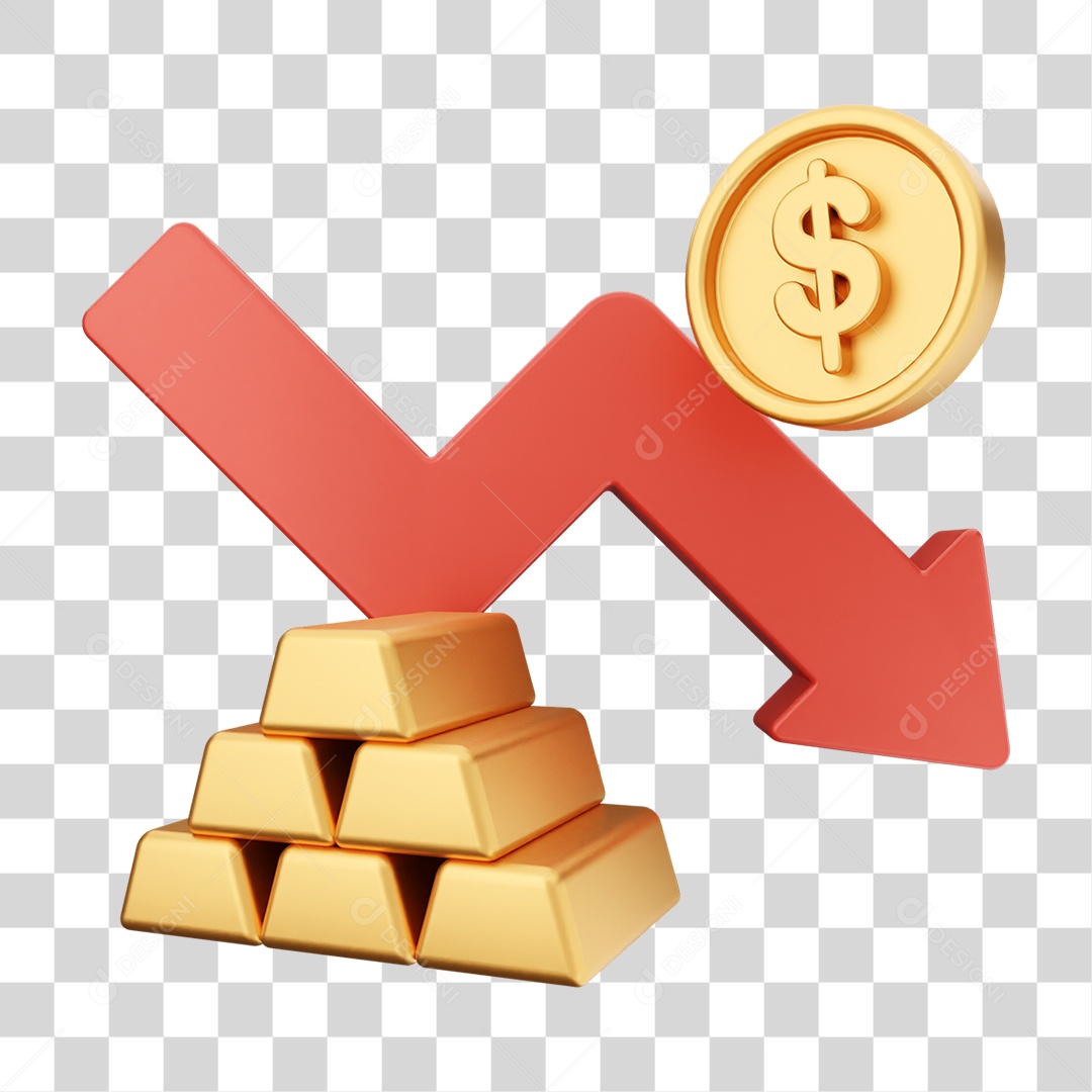 Elemento 3D Símbolos de Negociação Gráficos PNG Transparente