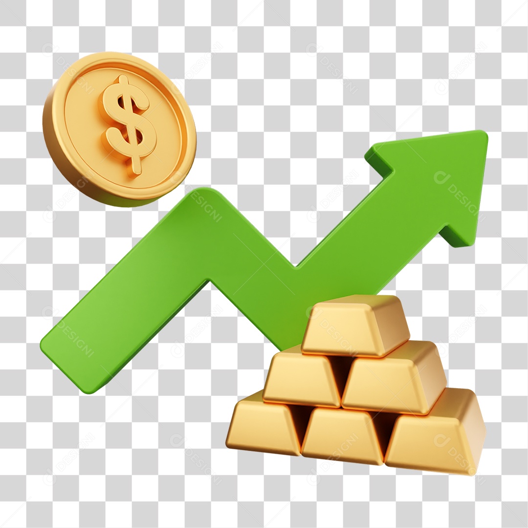 Elemento 3D Símbolos de Negociação Gráficos PNG Transparente