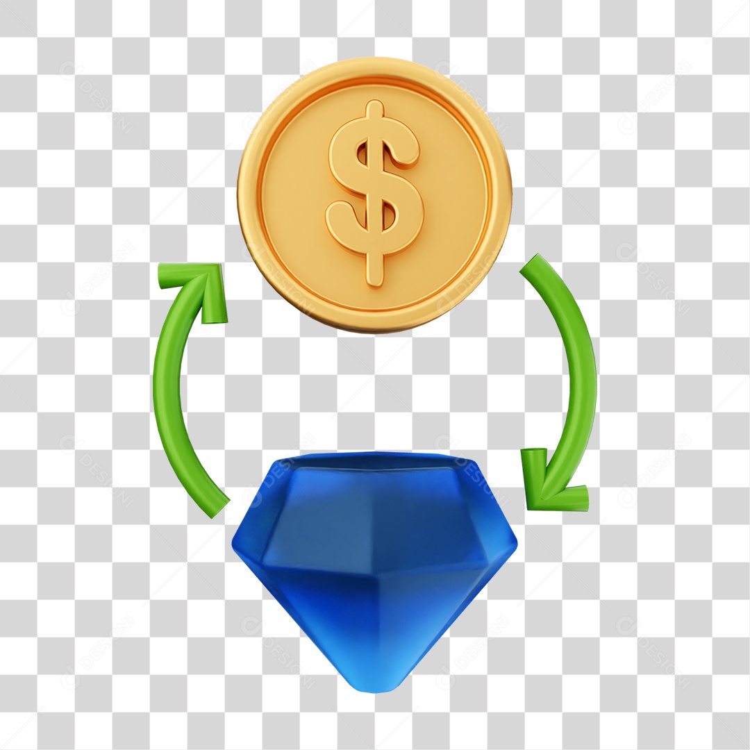 Elemento 3D Símbolos de Negociação Gráficos PNG Transparente
