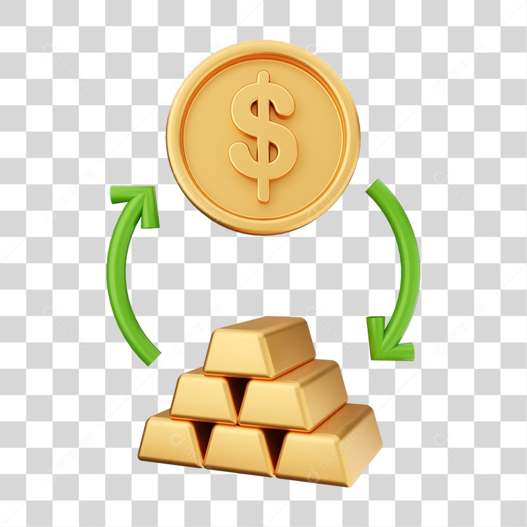 Elemento 3D Símbolos de Negociação Gráficos PNG Transparente