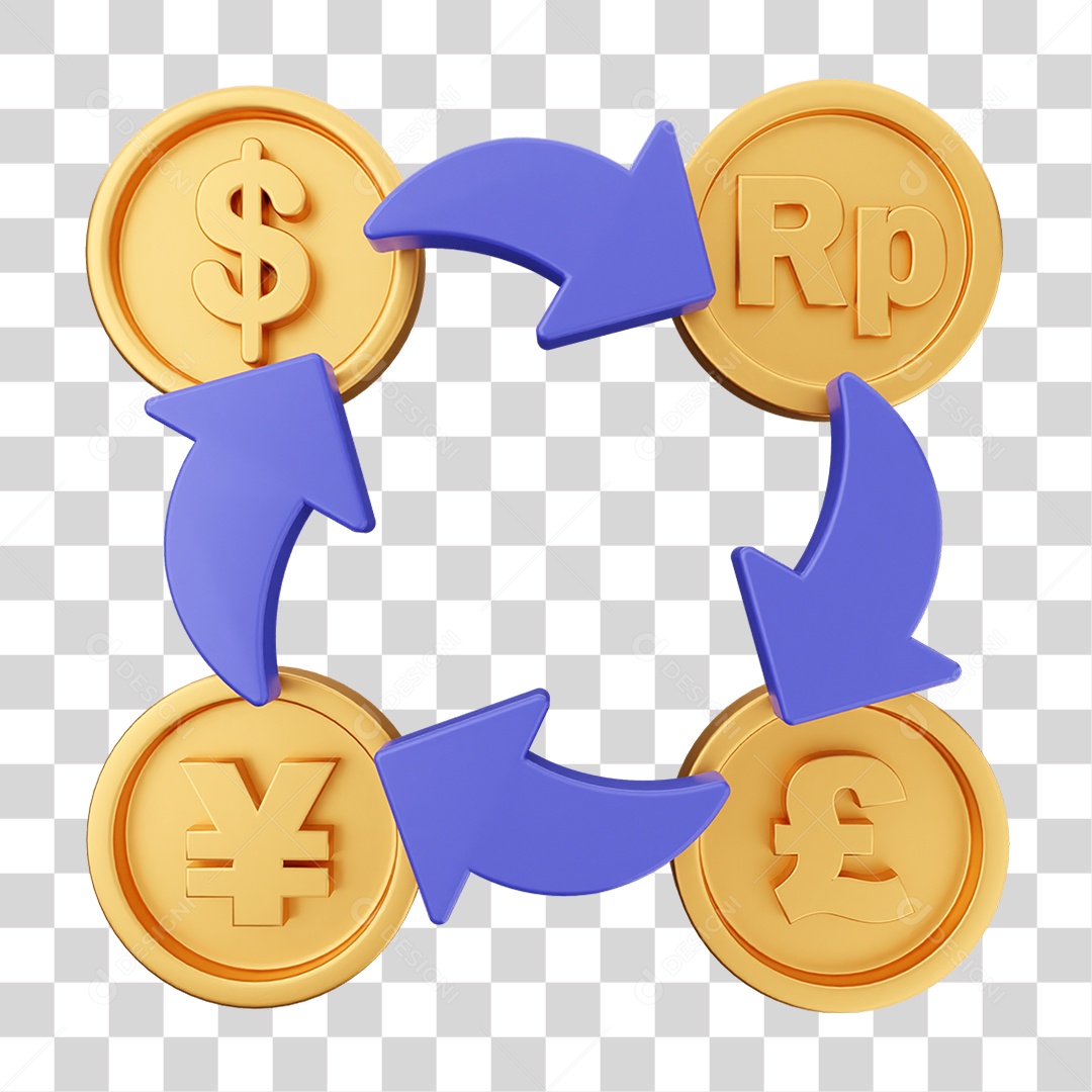 Elemento 3D Símbolos de Negociação Gráficos PNG Transparente