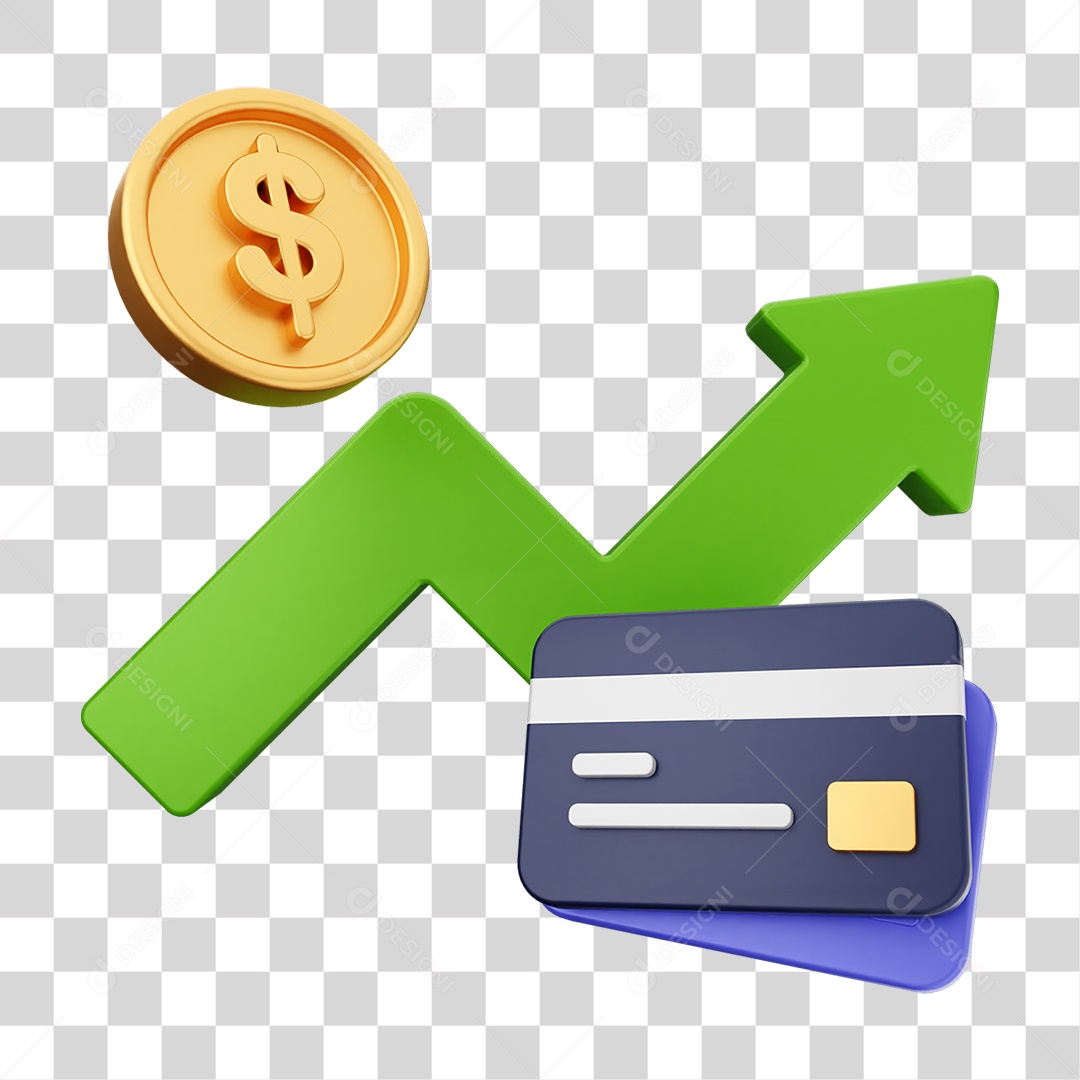 Elemento 3D Símbolos de Negociação Gráficos PNG Transparente