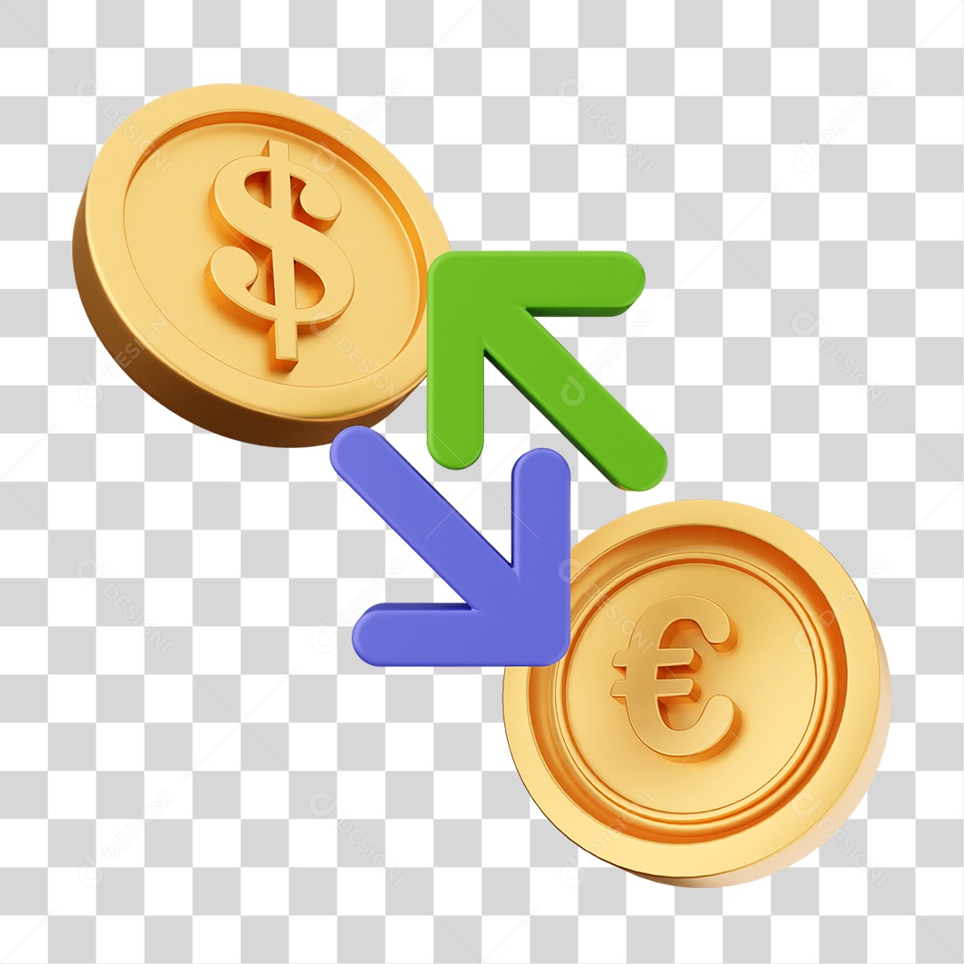 Elemento 3D Símbolos de Negociação Gráficos PNG Transparente