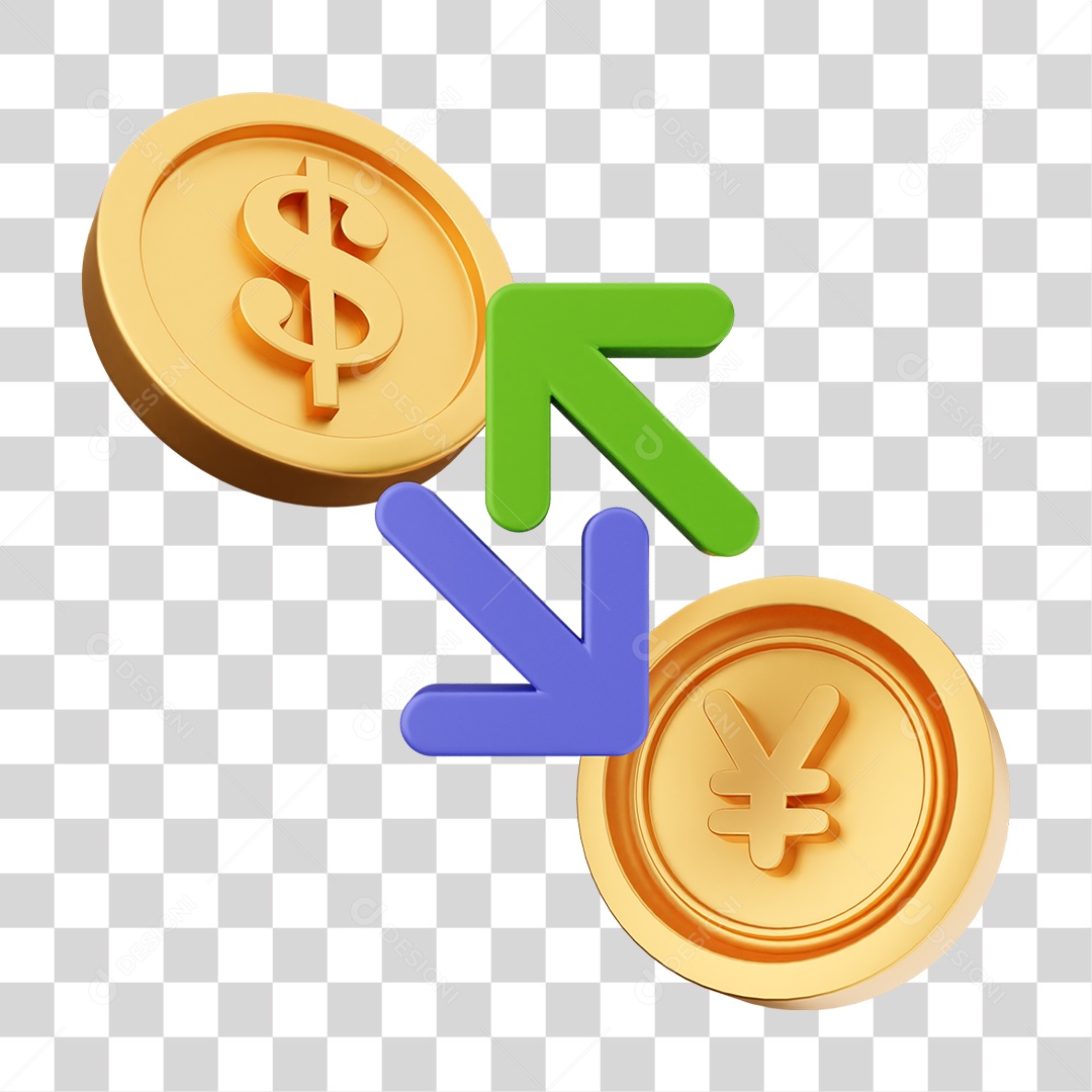 Elemento 3D Símbolos de Negociação Gráficos PNG Transparente