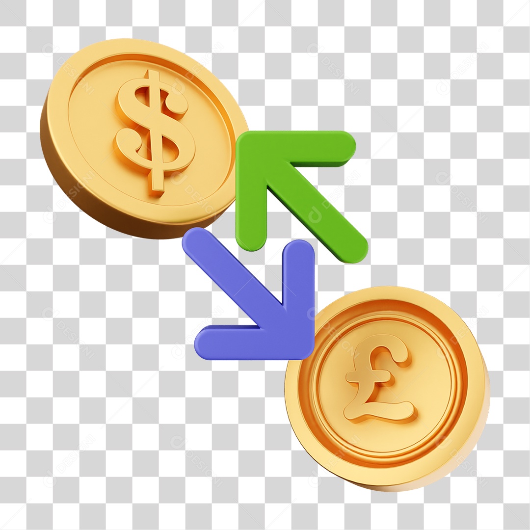 Elemento 3D Símbolos de Negociação Gráficos PNG Transparente