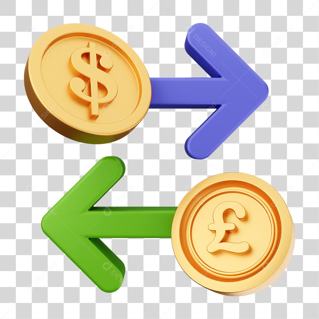 Elemento 3D Símbolos de Negociação Gráficos PNG Transparente