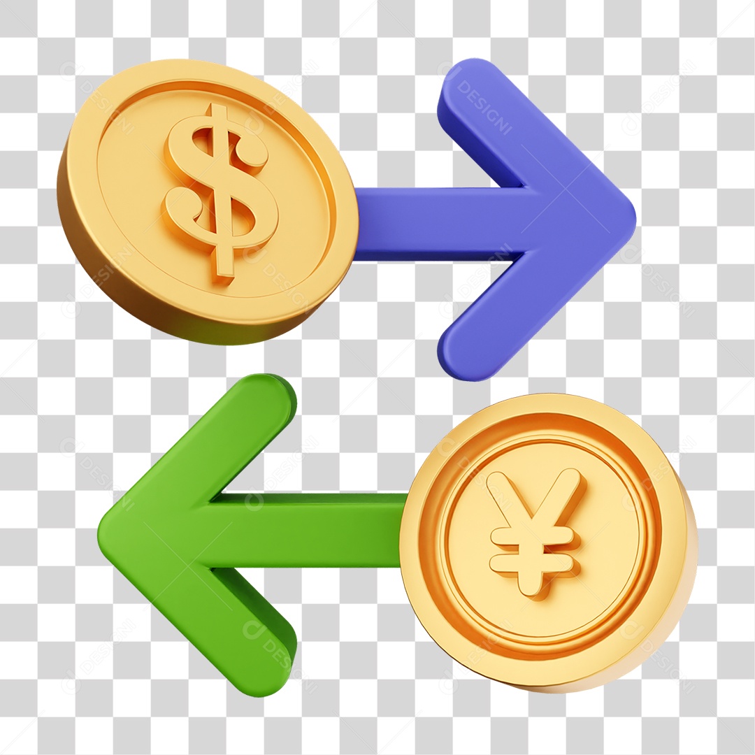 Elemento 3D Símbolos de Negociação Gráficos PNG Transparente