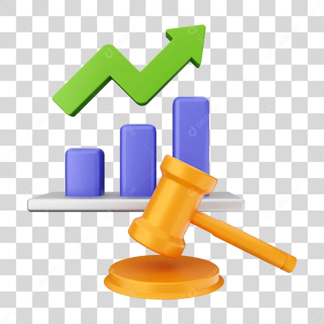 Elemento 3D Símbolos de Negociação Gráficos PNG Transparente