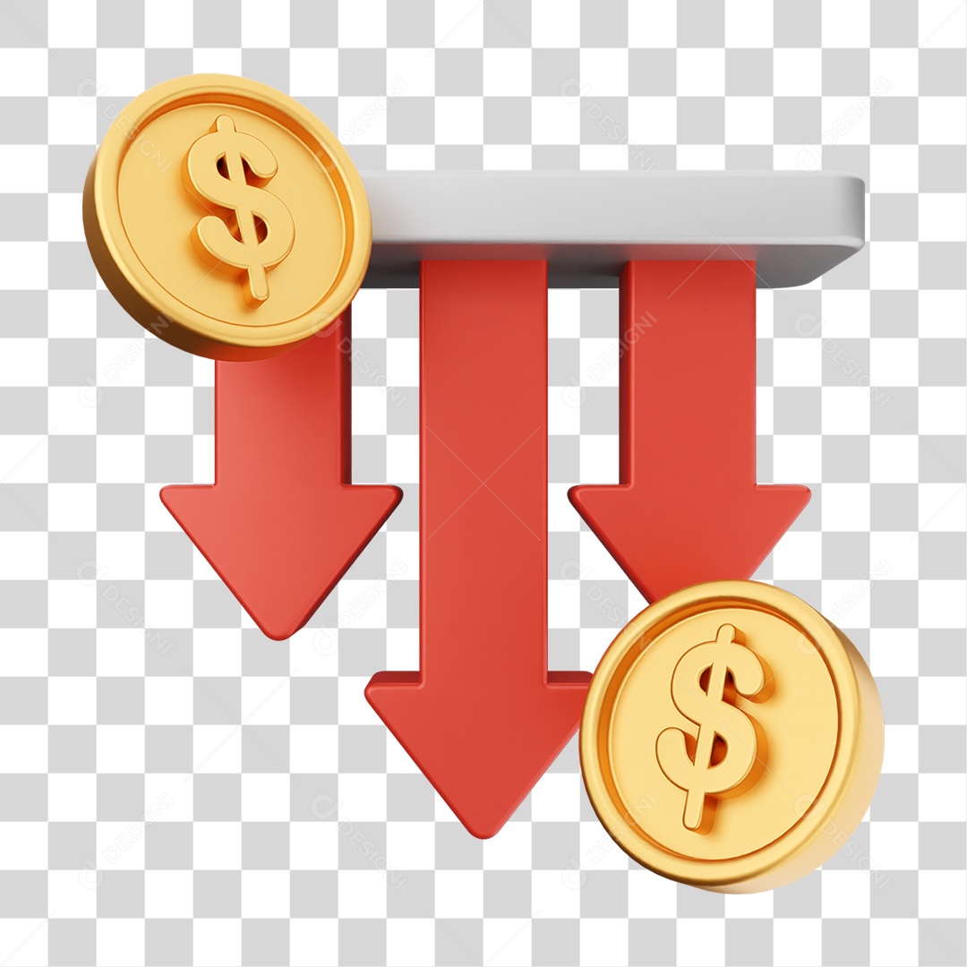 Elemento 3D Símbolos de Negociação Gráficos PNG Transparente