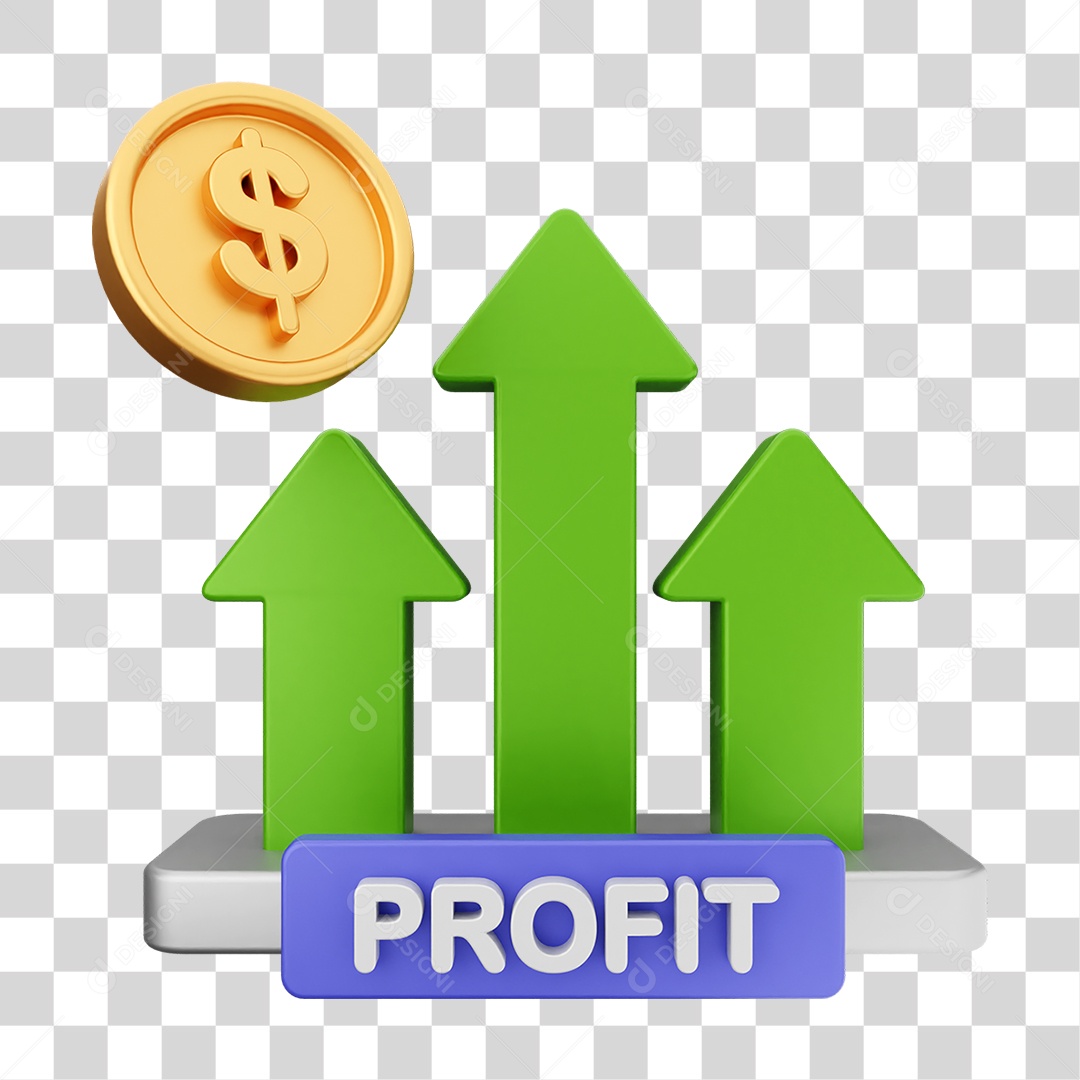 Elemento 3D Símbolos de Negociação Gráficos PNG Transparente